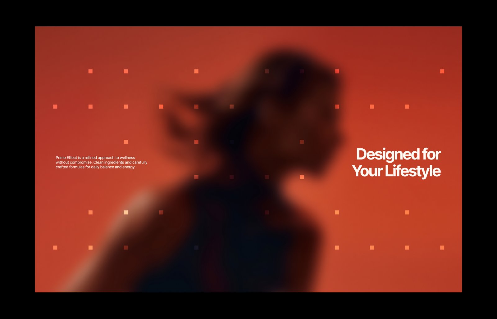 Слайд Designed for Your Lifestyle с силуэтом и точечной матрицей