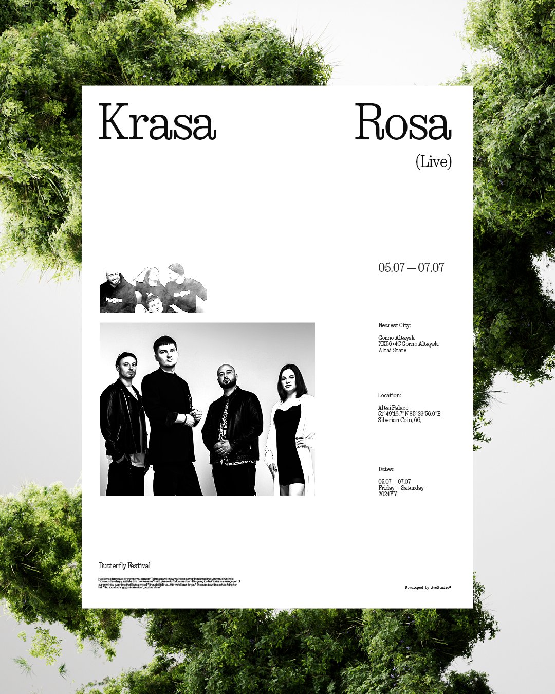 Пост Krasa Rosa Live с портретом и табличкой