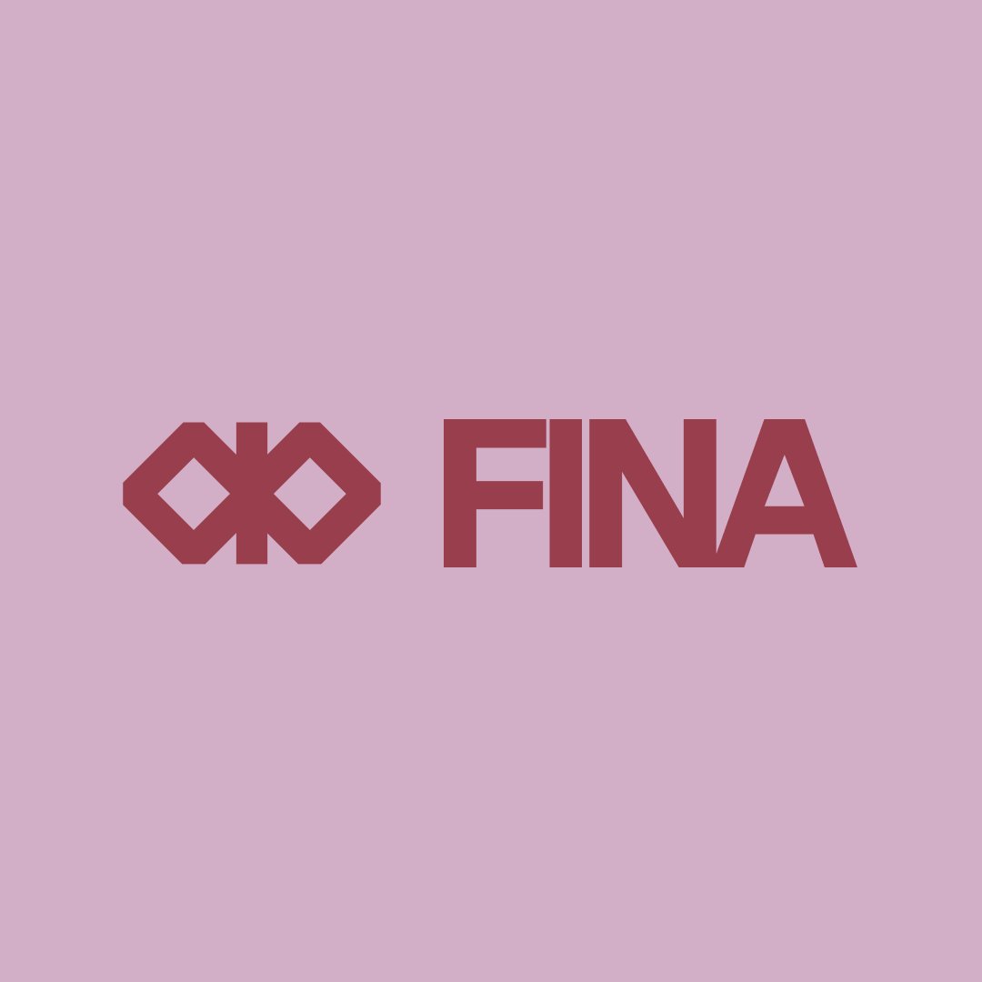 Знак FINA — глиф из двух встречных стрелок на пастельном фоне