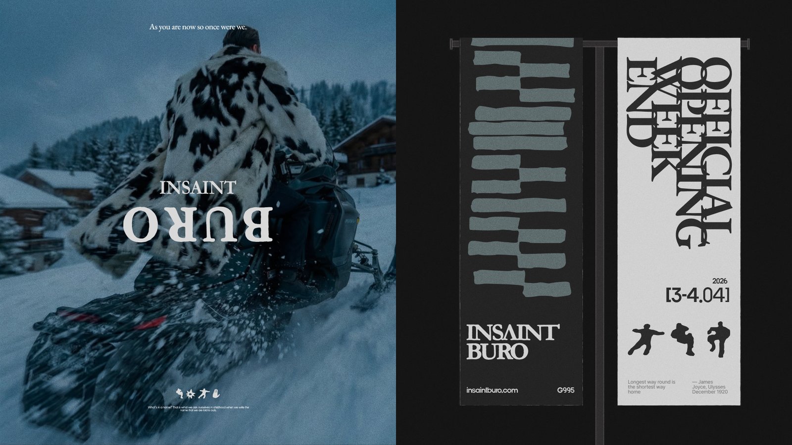 Тёмный постер INSAINT с типографикой