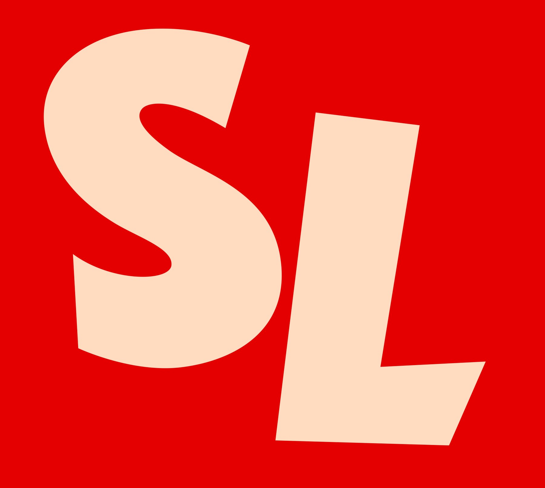 Монограмма SL кремовым по красному