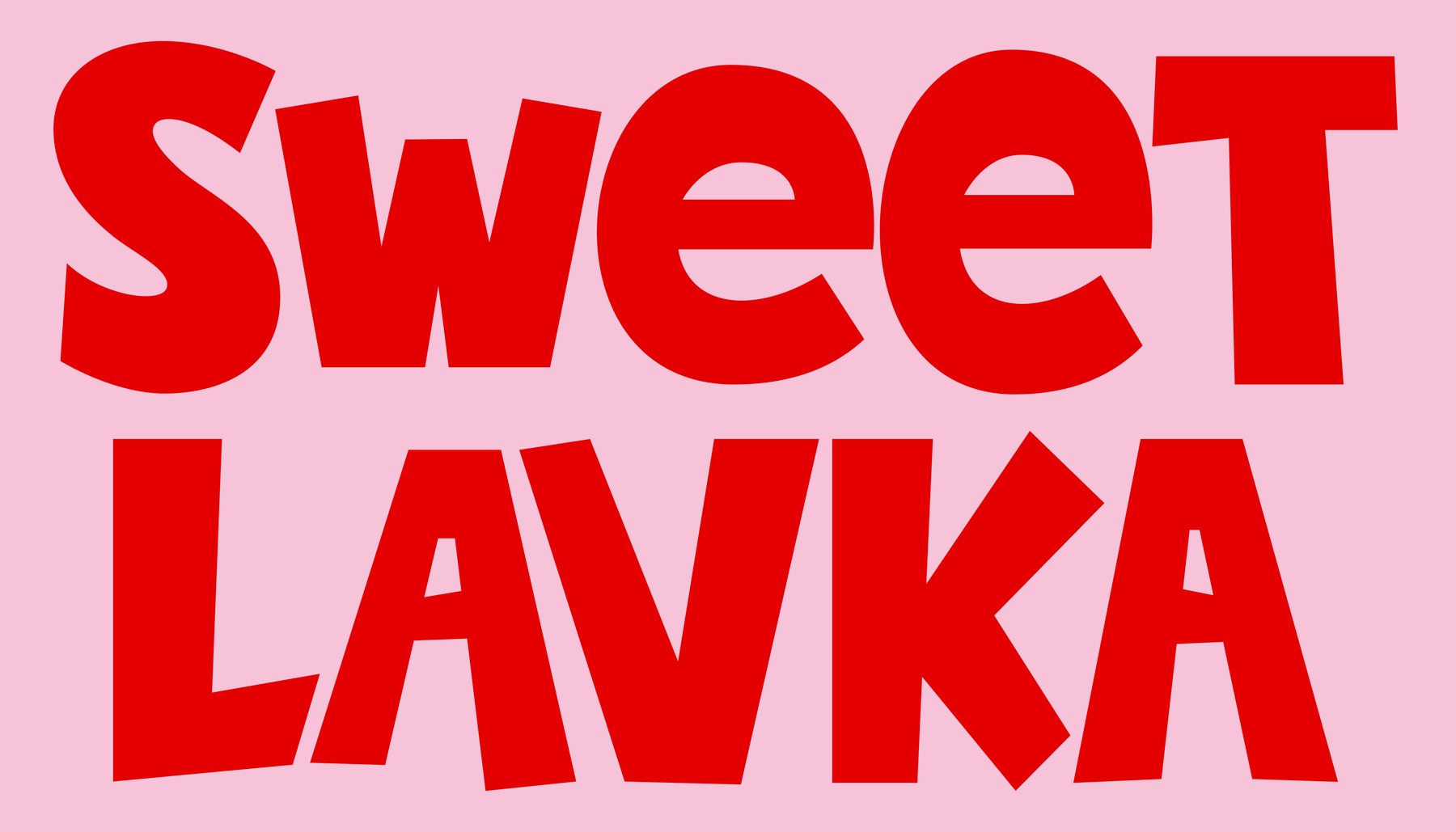Логотип Sweet Lavka красным по розовому